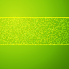 Green wave horizontal ornamental background. Vector illustration
