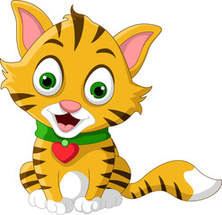 cute cat cartoon posing
