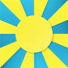 Vector sun symbol on blue background