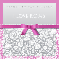 Elegant card with white garden roses