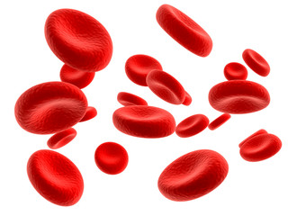 illustration of blood particles in focus - obrazy, fototapety, plakaty