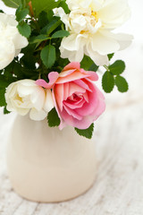 roses on wooden background