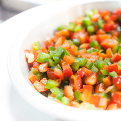 Colored Peppers mixed & chopped up