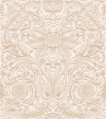 Vintage brown seamless pattern baroque