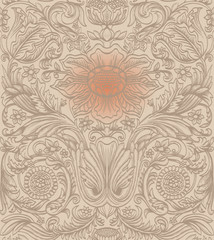 Vintage brown seamless pattern baroque