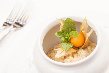 Hot porridge breakfast