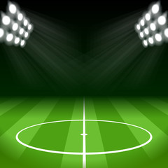 Fototapeta na wymiar Soccer Background with Bright Spot Lights