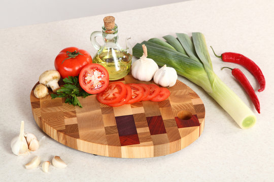 products on a chopping board