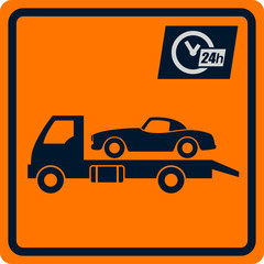 Vector sign with truck tows.