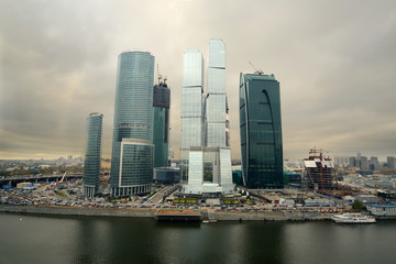 Fototapeta premium Cityscape of skyscrapers of Moscow City