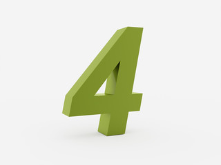 Fototapeta premium Number 4 green