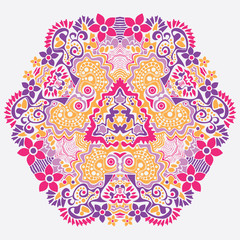 ornamental round lace pattern, circle background with many detai