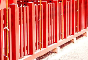 Red fence.