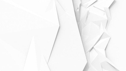 White abstract geometric background with sharp polygon surface