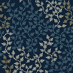 Colored seamless pattern with leaf in blue