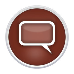 speech bubble brown button round
