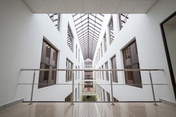 The view from the top floor of modern beautiful interior