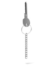 silver key with chain