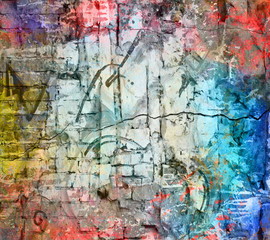 Obraz premium Graffiti wall, colorful background