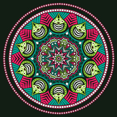 ornamental round lace pattern, circle background with many detai