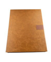 brown leather box for anythings isolated on white background