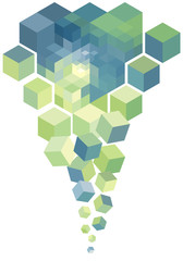 abstract 3d cubes, vector background