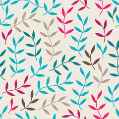 Seamless pattern on leaves theme, Autumn seamless pattern with l