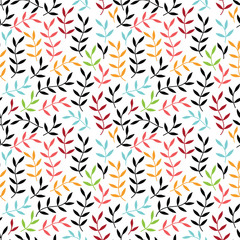 Seamless pattern on leaves theme, Autumn seamless pattern with l