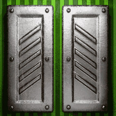 metal on green background
