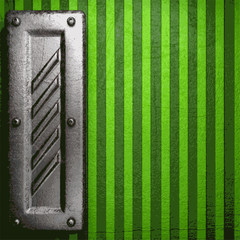 metal on green background