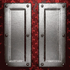 metal on red background