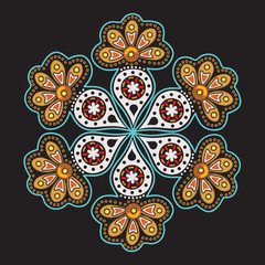 ornamental round lace pattern, circle background with many detai