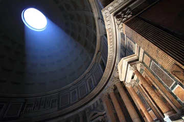 Fototapete Rund Innenansicht der Kuppel des Pantheons in Rom, Italien © viperagp