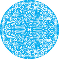 ornamental round lace pattern, circle background with many detai