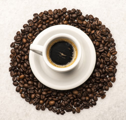 cup of coffee on the table