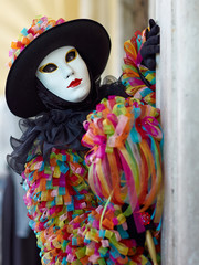 Fototapeta na wymiar Venetian costume attends Carnival of Venice.
