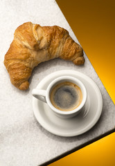 cup of coffee and croissant