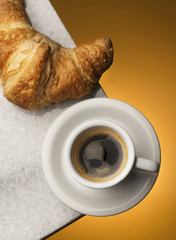 cup of coffee and croissant