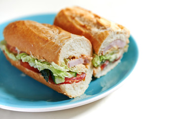 fresh meat and vegetables sandwiches