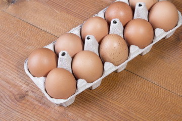 eggs on a wooden table