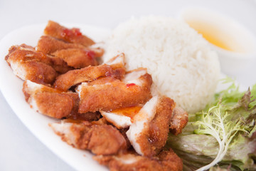 fried chicken with rice