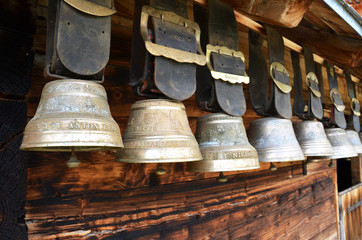 Traditional Swiss cowbells