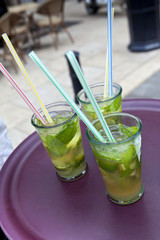 Cocktail, alcool, rhum, mojito, verre, bar, soirée, glace