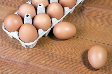 eggs on a wooden table