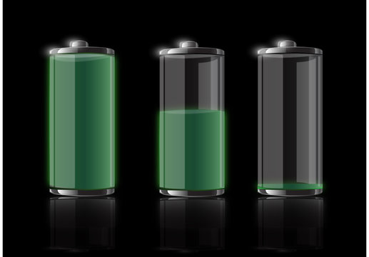 battery full half and empty vector images