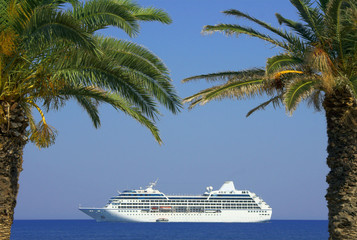 cruise liner, Zakynthos island, Greece