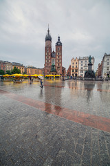 Main square of the old town in Cracow, Poland