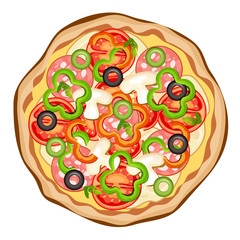 Pizza on a white background
