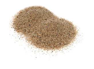 macro pile desert sand isolated on white background