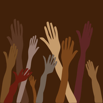  vector of raised Hands as symbol of volunteer